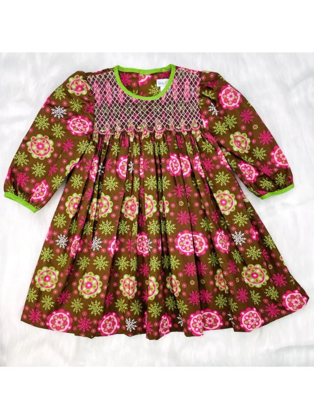 Petit Pomme Floral Long Sleeve Smocked Dress + Bloomers Set Outfit 24m +